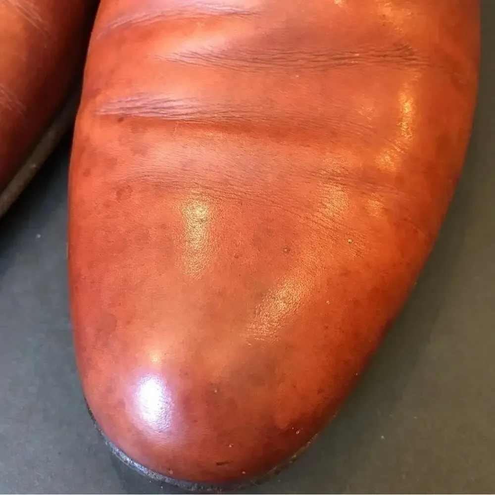 Mario Bruni Made in Italy Lace-Up Brown Leather Oxford Shoes, Size 9.5